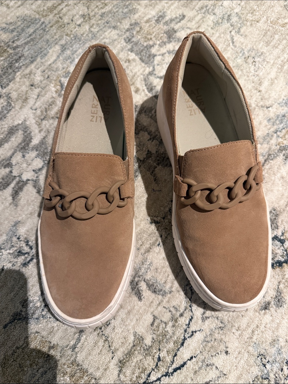 Naturalizer Suede Chain-Trim Slip-On Sneakers - Tan 11m